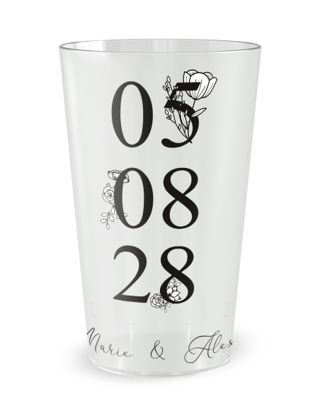 Gobelet transparent Graduation - mariage romantique chic - Ecocup