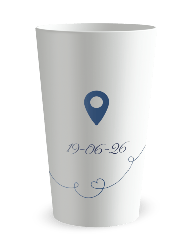Gobelet blanc de dos - mariage rose des vents - Ecocup