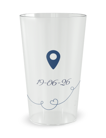 Gobelet transparent de face - mariage rose des vents - Ecocup 2