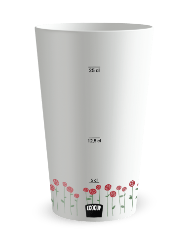 Gobelet blanc Graduation - mariage roses - Ecocup