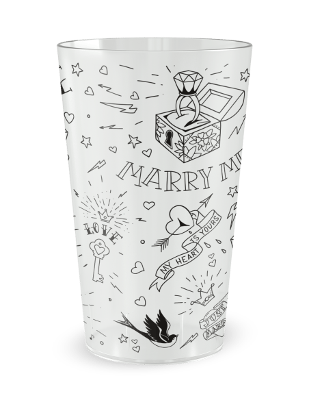 Gobelet transparent Graduation - mariage tatouages - Ecocup
