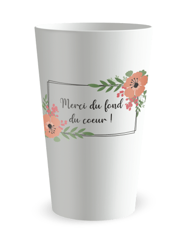 Gobelet blanc de dos  - mariage fleurs vintage - Ecocup