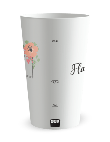 Gobelet blanc Graduation - mariage fleurs vintage - Ecocup