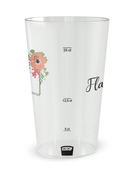 Gobelet transparent Graduation - mariage fleurs vintage - Ecocup