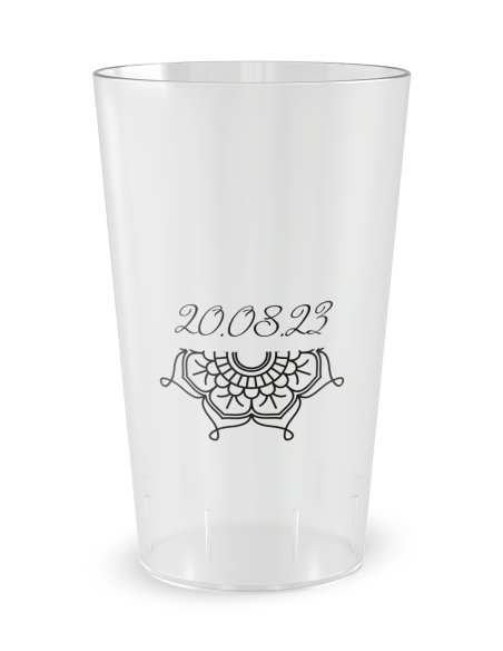 Gobelet transparent de dos - mariage oriental henné - Ecocup