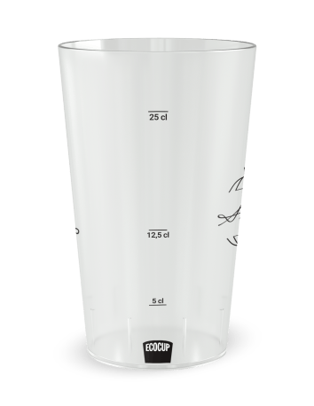 Gobelet transparent de face - mariage oriental henné - Ecocup 2