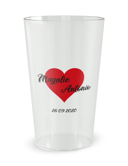 Gobelet transparent de dos - mariage humour - Ecocup