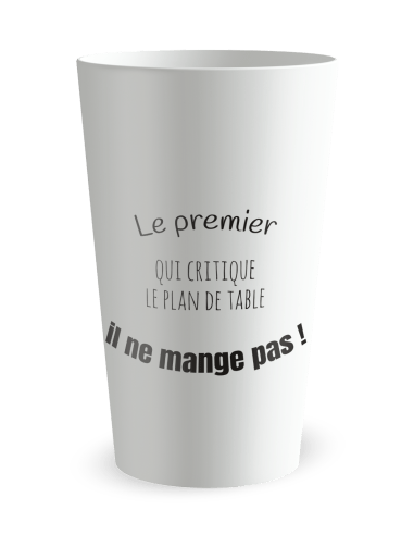 Gobelet blanc de face - mariage humour - Ecocup