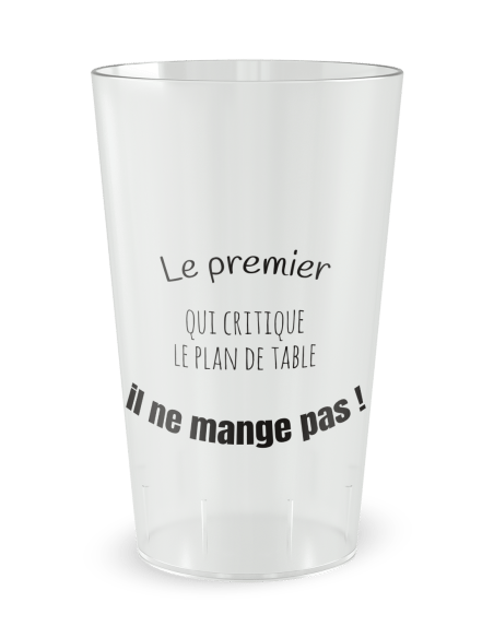 Gobelet transparent de face - mariage humour - Ecocup