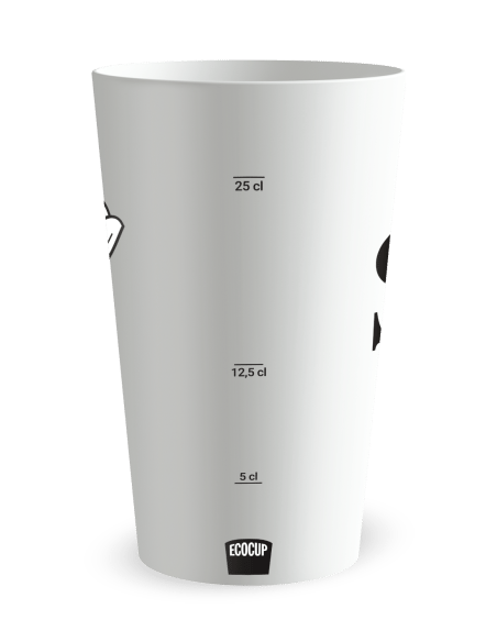 Gobelet blanc Graduation - mariage initiales fleurs - Ecocup