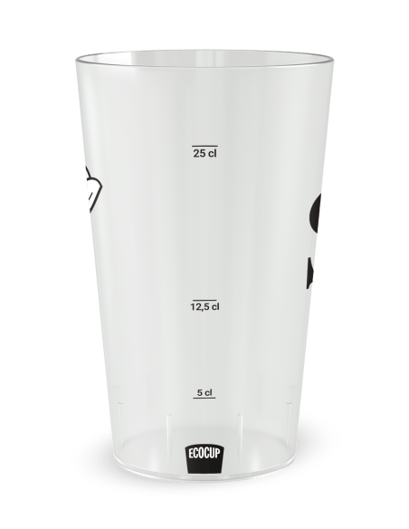 Gobelet transparent Graduation - mariage initiales fleurs - Ecocup