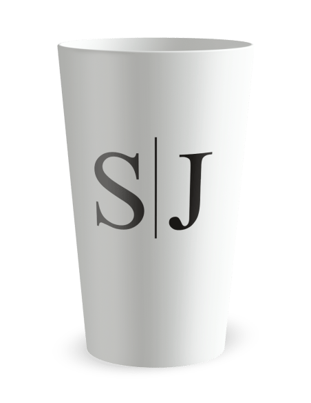 Gobelet blanc - Prénom - mariage initiales fleurs - Ecocup