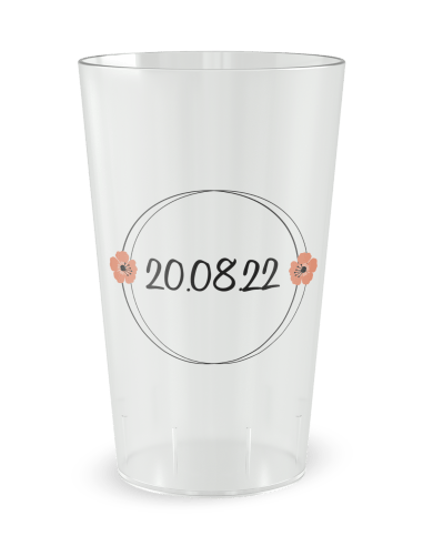 Gobelet transparent de dos - mariage bois cerf - Ecocup