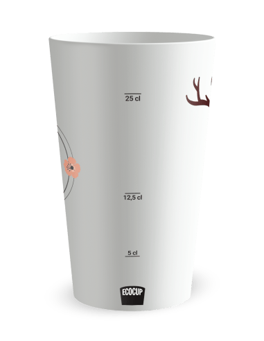 Gobelet blanc Graduation - mariage bois cerf - Ecocup