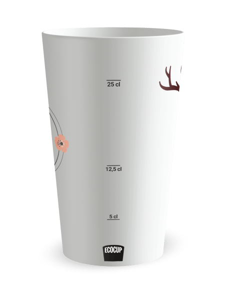 Gobelet blanc Graduation - mariage bois cerf - Ecocup