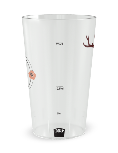 Gobelet transparent Graduation - mariage bois cerf  - Ecocup