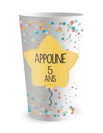 Gobelet blanc - Prénom - anniversaire enfant ballon - Ecocup