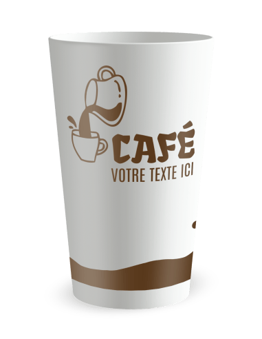 Gobelet blanc de dos - Café - Ecocup