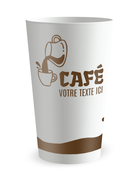 Gobelet blanc de dos - Café - Ecocup