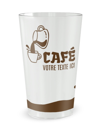 Gobelet transparent de face - Café - Ecocup
