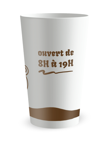 Gobelet blanc de dos - Café - Ecocup