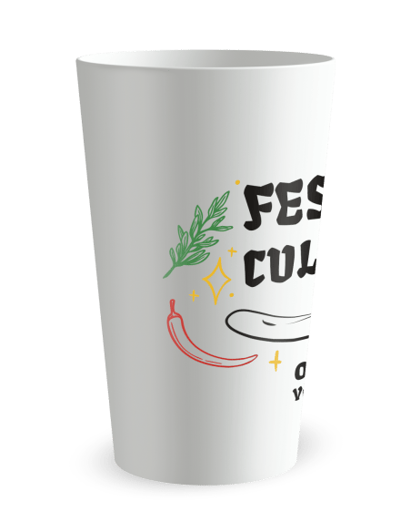 Gobelet blanc de coté - Festival Culinaire - Ecocup