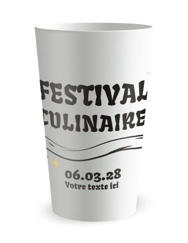 Gobelet blanc de face - Festival Culinaire - Ecocup