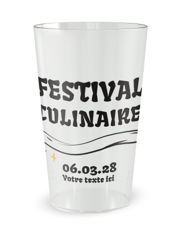 Gobelet transparent de face - Festival Culinaire - Ecocup