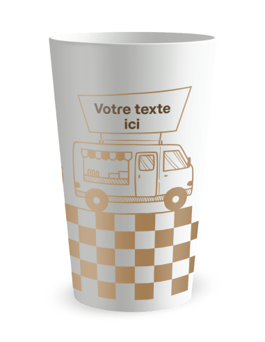 Gobelet blanc de face - Food Truck - Ecocup