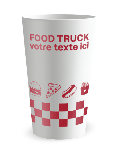 Gobelet blanc de face - Food Truck Véhicule - Ecocup