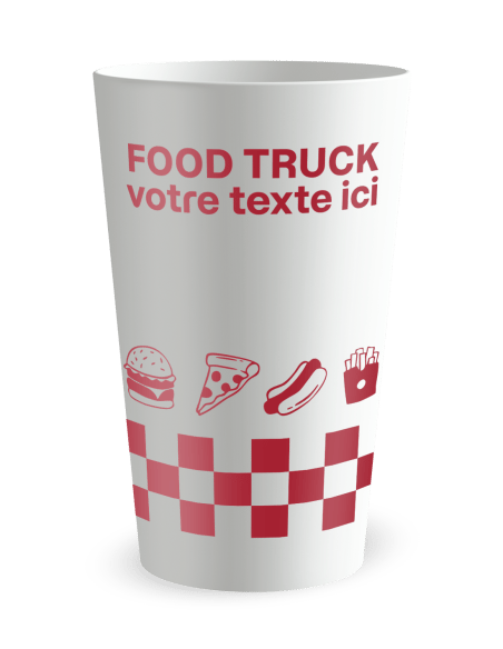 Gobelet blanc de face - Food Truck Véhicule - Ecocup