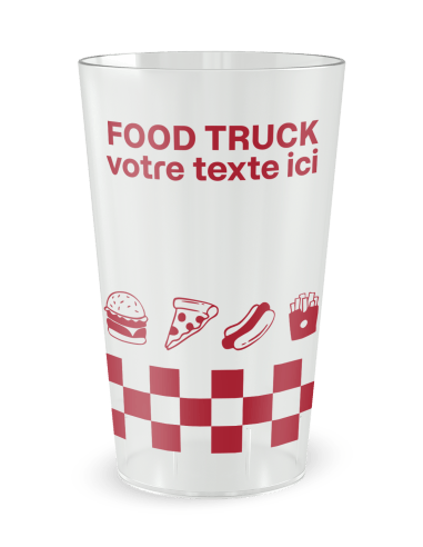 Gobelet transparent de face - Food Truck Véhicule - Ecocup