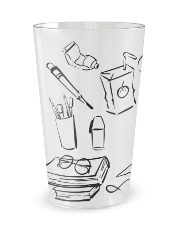Gobelet transparent de face - Ecole Doodle - Ecocup