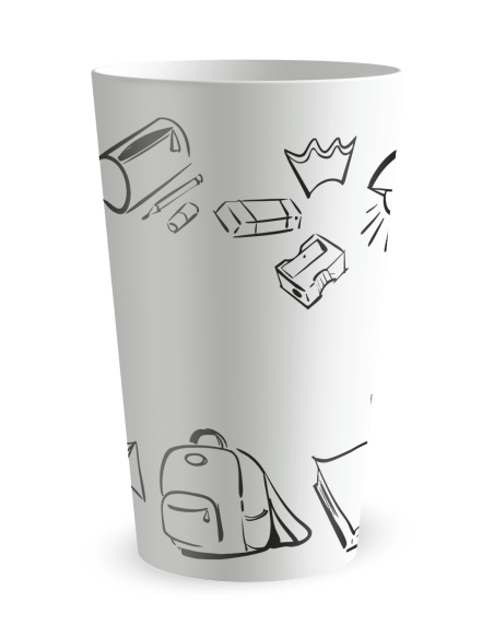 Gobelet blanc de dos - Ecole Doodle - Ecocup