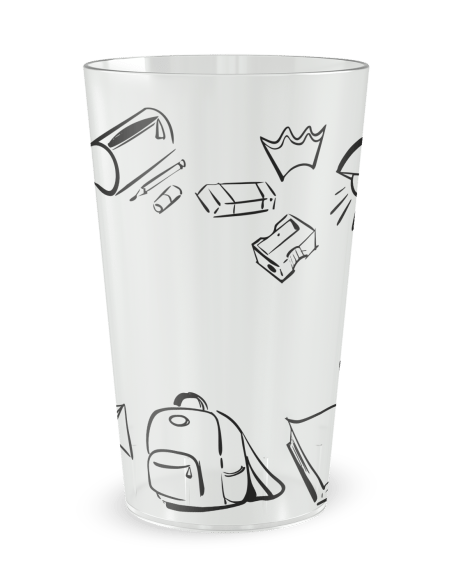 Gobelet transparent de dos - Ecole Doodle - Ecocup