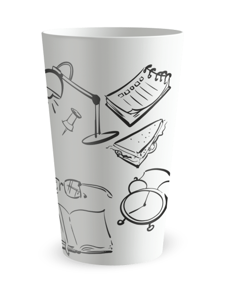 Gobelet blanc de coté - Ecole Doodle - Ecocup