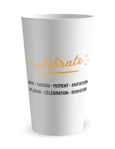 Gobelet blanc de face - Comité Entreprise Celebrate - Ecocup