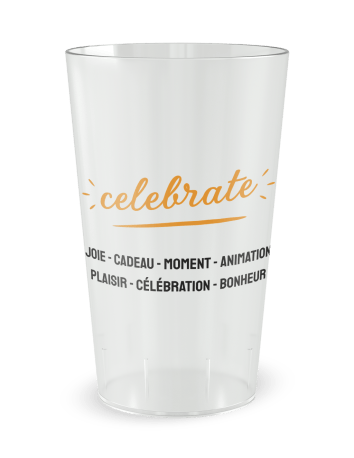 Gobelet transparent de face - Comité Entreprise Celebrate - Ecocup