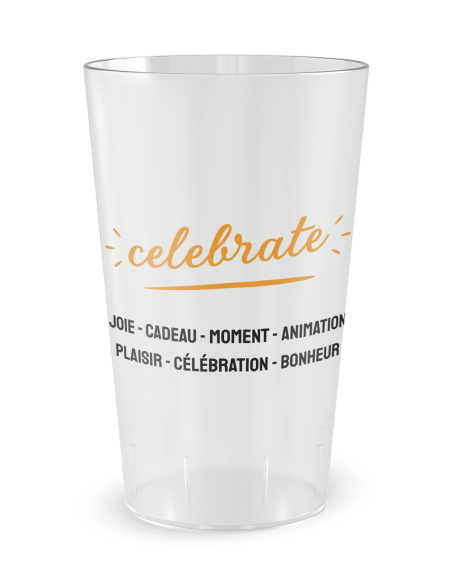 Gobelet transparent de face - Comité Entreprise Celebrate - Ecocup