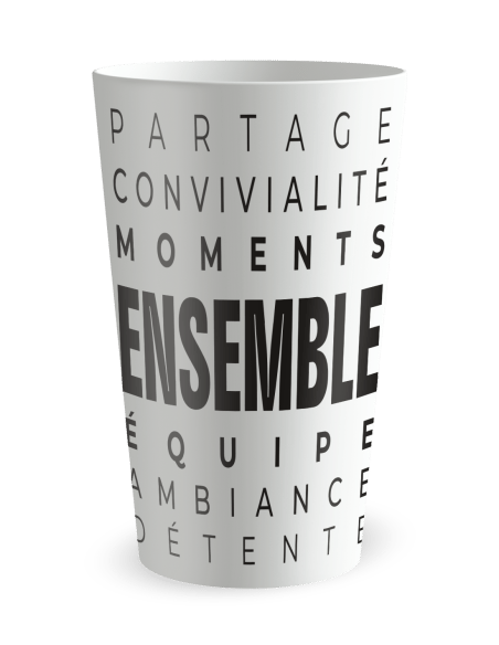 Gobelet blanc de face - Comité Entreprise Ensemble - Ecocup