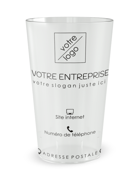Gobelet transparent de face - Entreprise Carte de Visite - Ecocup