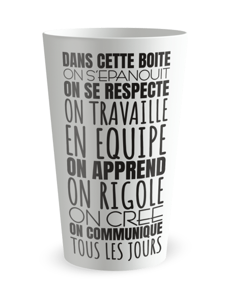 Gobelet blanc de face - Entreprise Equipe - Ecocup