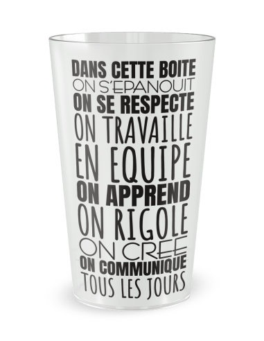 Gobelet transparent de face - Entreprise Equipe - Ecocup