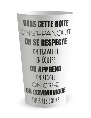 Gobelet blanc de face - Entreprise l'Equipe - Ecocup