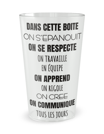 Gobelet transparent de face - Entreprise l'Equipe - Ecocup