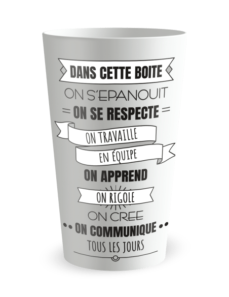 Gobelet blanc de face - Entreprise et Equipe - Ecocup