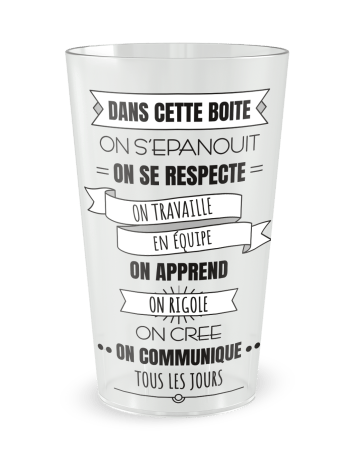 Gobelet transparent de face - Entreprise et Equipe - Ecocup