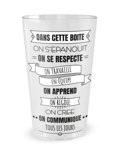 Gobelet transparent de face - Entreprise et Equipe - Ecocup