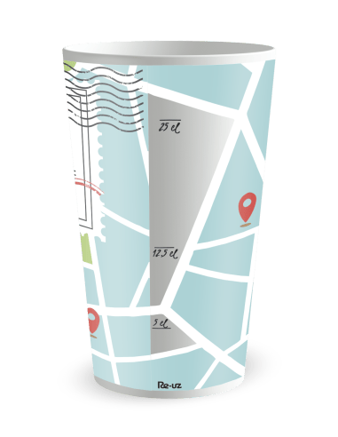 Gobelet blanc de coté - Office de Tourisme - Ecocup