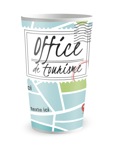 Gobelet blanc de face - Office de Tourisme - Ecocup